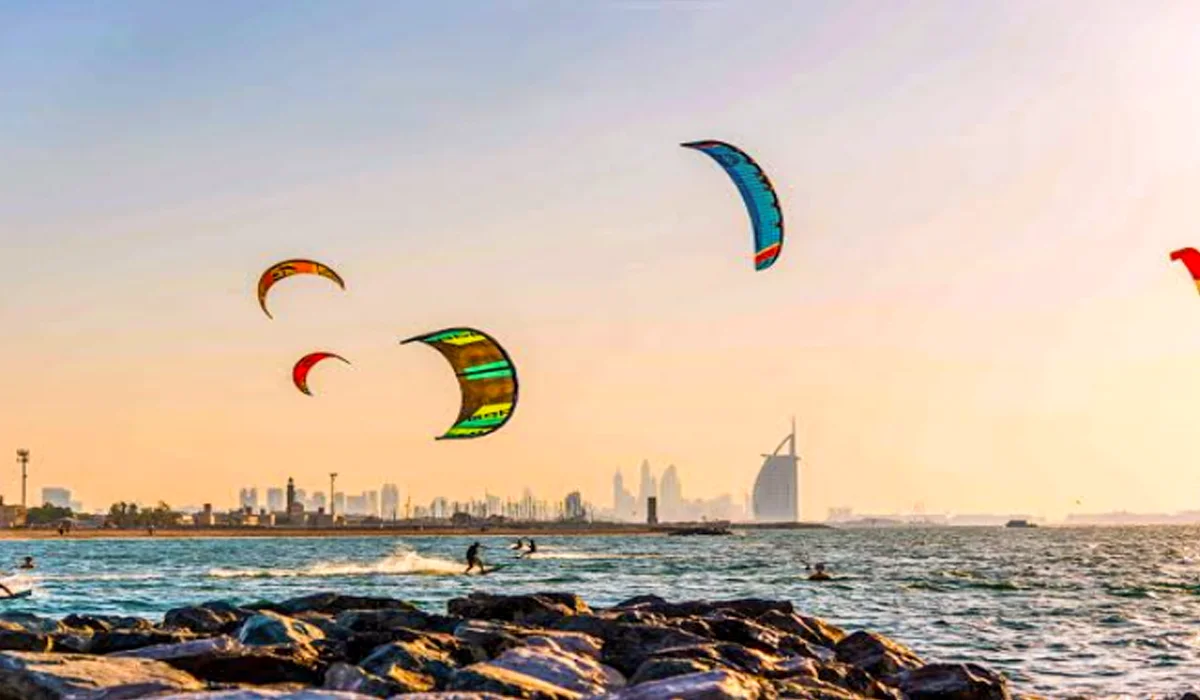 Kite Beach Dubai made with white sand